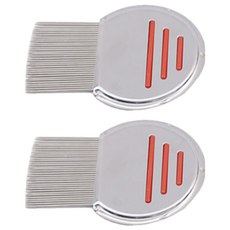 不鏽鋼除頭蝨梳, 紅色, 2個