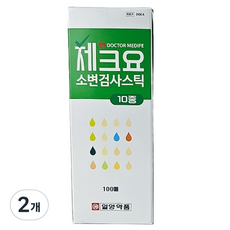 일양약품 체크요 케톤 단백뇨 소변검사 10종 스틱 키트, 100개입, 2개