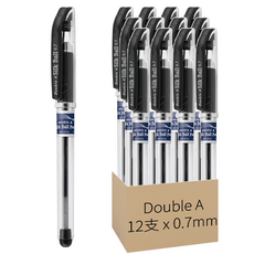 Double A SILK BALL PEN 207 原子筆 0.7mm 黑色, 12支