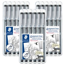 STAEDTLER 施德樓 308 代針筆 設計筆 6支組, 黑色, 3套