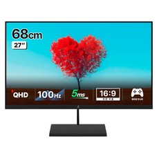 주연테크 QHD 100Hz IPS LED PC 컴퓨터 모니터, 68cm, V27Q100(무결점)