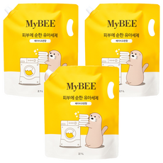 마이비 피부에 순한 유아세제 베이비코튼향 리필, 2.1L, 3개