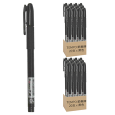 TEMPO 節奏牌 中性筆 0.7mm GL-107 20支, 黑色, 2盒