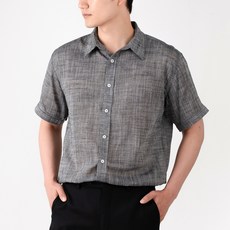 男款寬鬆基本款亞麻襯衫