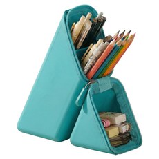 쿠말 오염에 강한 스탠딩 실리콘 필통, 세이지그린, 1개