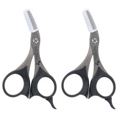 KAI 貝印 関孫六 短柄修鬍剪 附梳, 不鏽鋼材質鬍鬚剪刀, 2支, 1入