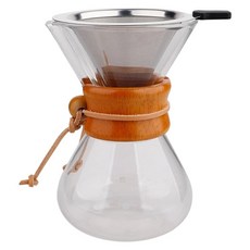 Homely Zakka 咖啡時光手沖式玻璃咖啡壺 263g, 手沖咖啡壺 + 濾網, 1個