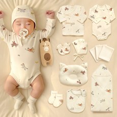 韓國 ikii 新生兒有機馬年蝴蝶衣長袖12件組彌月禮盒