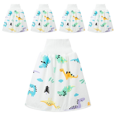 日本竹纖維隔尿裙 棉布材質 新款恐龍 白色, L號(46 x 18cm), 5件