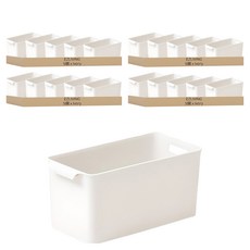 EZLIVING 儲藏室附把手高型小型收納籃, 米白色, 20個