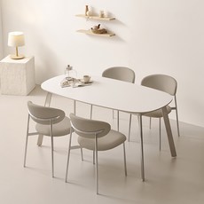 폴인퍼니 브린 포세린 세라믹 식탁 4인용 1400 + 의자4p 세트 방문설치, 의자(그레이4P), 일반의자 4