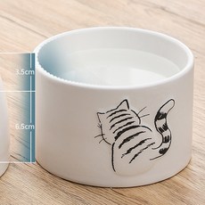 대한 반려동물 세라믹 물 그릇, 화이트, 1개