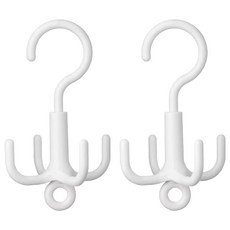 四爪旋轉衣物掛勾 ABS材質 10 x 17cm, 白色, 2個