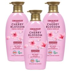 오가니스트 엘라스틴 체리블라썸 수분 영양 샴푸, 500ml, 3개