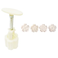 TRIARROW 三箭牌 日式櫻花手工糕餅模 一模四花片, 白色, 1個