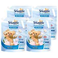 Snuggle 熊寶貝 衣物柔軟精 藍色火花Plus 補充包, 2.6L, 4個