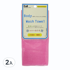 KAI 貝印 浴洗巾 041LA0504, 粉紅色, 2入, 1入