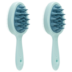 도도리치 투인원 두피 마사지 엉킨머리 헤어 브러쉬, 2개, 그린