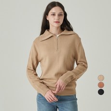 afinar 女款半拉鍊長袖翻領針織毛衣