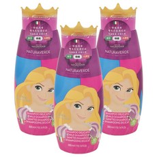 NATURAVERDE 魔髮奇緣樂佩公主 蜂蜜燕麥保濕洗髮護髮露 4歲以上, 300ml, 3瓶