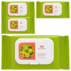 홀리카홀리카 데일리 프레시 촉촉 올리브 클렌징 티슈 300g, 60개입, 4개