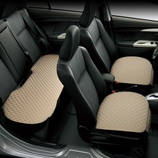 홍홍마켓 다이아몬드 자수 사계절 패브릭 자동차 카시트 싱글 2p + 롱 세트, 베이지, 1세트