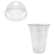 이로울생활 투명 PET 아이스컵 + 돔뚜껑, 470ml, 50개입, 1세트