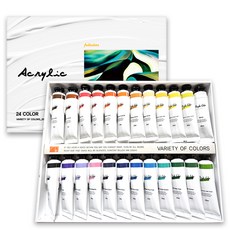 Fullcolors 全彩 壓克力顏料 20ml*24入組, 24色, 20ml