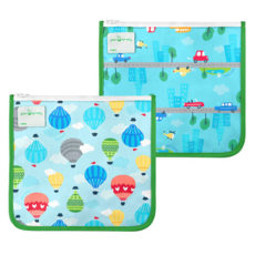 green sprouts 小綠芽 食物袋/零食袋/三明治袋/小物收納袋 2入組, 20.9 x 19cm, 環遊世界