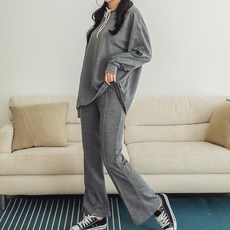 글램공감 여성용 마리아 후드 투피스 긴팔 잠옷 상하세트