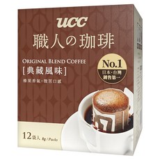 ucc 職人的珈琲 典藏風味濾掛式咖啡, 8g, 12包, 1盒