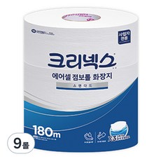 크리넥스 에어셀 1겹 점보롤 화장지 180m, 3개, 3개입