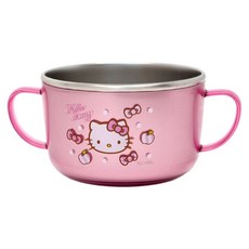 KITTY不鏽鋼隔熱碗 600ml, 顏色隨機, 1個