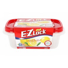 LocknLock 樂扣樂扣 EZLOCK 密封保鮮盒 紅蓋, 2個容器 + 2個蓋子, 1組