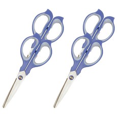 PLUS 台灣普樂士 sc-165s 剪刀 人體工學設計 刀刃鋒利耐用 安全鎖設計 輕巧方便攜帶, 藍色, 4支