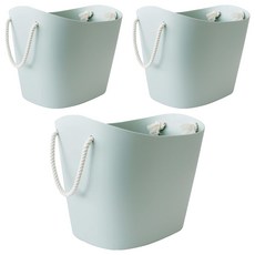 Hachiman Kasei 八幡化成 棉繩收納籃 - PE塑料, XS, 薄荷綠, 3個