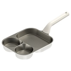 Kyhome 鈦陶瓷三合一早餐煎鍋/不粘鍋/平底鍋/牛排煎鍋 白色, 1個, 23cm