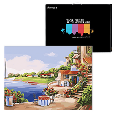 TUCO.B DIY繪畫組 水平型 40*50cm, 安靜的湖邊村莊(5170), 1組