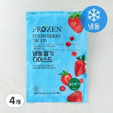 딸기 다이스 (냉동), 4개, 1kg