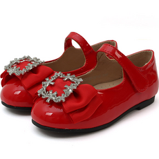 bimbobimba 女童漆皮蝴蝶結平底鞋