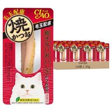 INABA 宗田鰹燒魚柳條 化毛配方 YK-27, 柴魚片風味, 18g, 24條