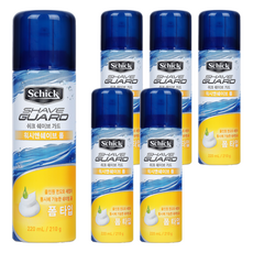 쉬크 쉐이브가드 워시 앤 쉐이빙폼, 210g, 6개