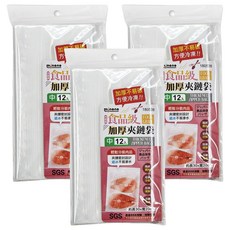 米諾諾 食品級加厚夾鏈袋, 中, 12個, 3包