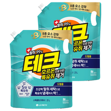 테크 호르몬으로 인한 특유취 제거 드럼용 액상세제 리필, 2L, 2개