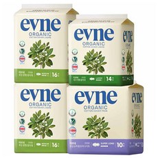 evne Organic柔順衛生棉 中型 32片+大型 14片+夜用型 10片, 1組