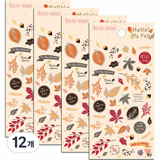 쁘띠팬시 DA5460 Hello My Fall 스티커, 혼합 색상, 12개