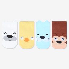 HI BABY CLUB 孩童立體動物造型襪4件組