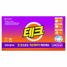 테크 간편 시트세제 로맨틱플라워향, 36매, 1개