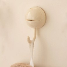 沐慕家居 超強吸力免釘掛鉤 無痕真空掛勾 大吸力掛鉤3件組, 奶油色, 1組