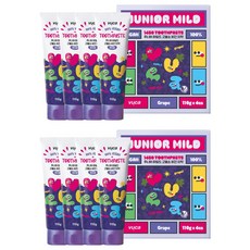 뷰카 주니어 마일드 고불소 구취케어 비건 어린이 치약 포도향, 110g, 8개